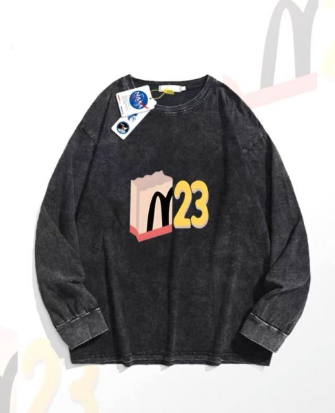 画像1: M23 Logo Vintage Design Long Sleeve T shirt ユニセックス 男女兼用  長袖 ロングスリーブ Tシャツ 3色 (1)