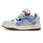画像1: Diamond Fan Chengcheng sneakers shoes　 男女兼用 ユニセックスアルファベット&ダイアモンドエンブレムレザーレースアップスニーカー (1)