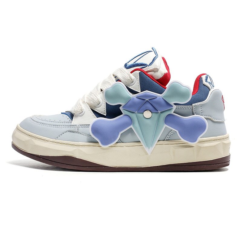 画像1: Diamond Fan Chengcheng sneakers shoes　 男女兼用 ユニセックスアルファベット&ダイアモンドエンブレムレザーレースアップスニーカー (1)