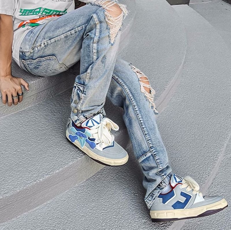 画像8: Diamond Fan Chengcheng sneakers shoes　 男女兼用 ユニセックスアルファベット&ダイアモンドエンブレムレザーレースアップスニーカー (8)