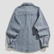 画像2: DENIM ASYMMETRIC POCKET JACKET shirt　ユニセックス 男女兼用 デニムアシンメトリー非対称ポケットジャケット シャツ (2)