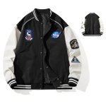画像8: NASA×Space Shuttle Emblem stadium jacket baseball uniform jacket blouson  ユニセックス 男女兼用NASAナサ×スペースシャトルエンブレムスタジアムジャンパー スタジャン MA-1 ボンバー ジャケット ブルゾン (8)