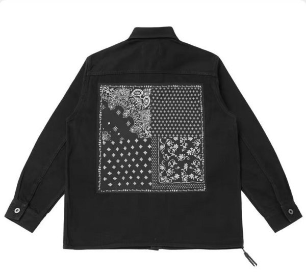 画像1: Paisley Bandana Pattern Black Denim G Jean jacket blouson  ユニセックス 男女兼用 ペイズリーバンダナ柄ブラックデニムGジャンジャケット ブルゾン (1)