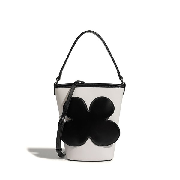 画像1: four leaf clover canvas bucket tote shoulder bag Handbag 　四つ葉のクローバーキャンバスバケットトートショルダーバッグ (1)