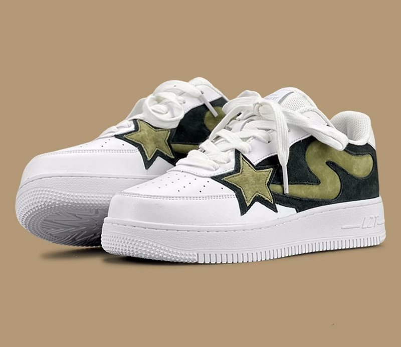 画像5: shooting star low top sneakers shoes　 男女兼用 ユニセックスシューティングスター星レザーレースアップスニーカー (5)