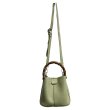 画像7:  Bamboo Handle Bucket Leather Tote Shoulder Handbag 　バンブーハンドルバケットレザートートショルダーバッグ (7)