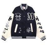 画像3: pirate x baseball embroidery stadium jacket baseball uniform jacket blouson  ユニセックス 男女兼用パイレーツ海賊×ベースボール刺繍スタジアムジャンパー スタジャン MA-1 ボンバー ジャケット ブルゾン (3)