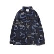 画像1: Unisex Sesame Street Cookie Monster Monogram Over Sized Denim Jacket ユニセックス 男女兼用 セサミストリート クッキーモンスター モノグラム デニムジャケット Gジャン「 (1)