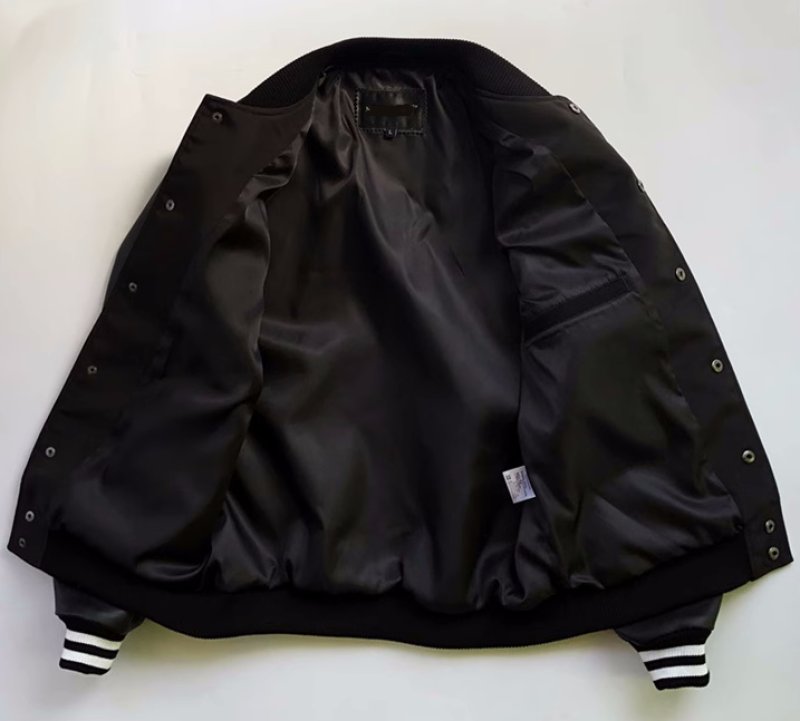 画像3: genuine leather stadium jacket baseball uniform jacket blouson MA1  ユニセックス 男女兼用本革レザーエンブレムスタジアムジャンパー スタジャン MA-1 ボンバー ジャケット ブルゾン (3)