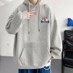 画像3: One point smile fox print hoodie　ユニセックス男女兼用ワンポイントスマイルフォックス狐プリント フーディパーカー  (3)