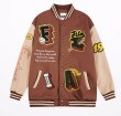 画像3: baseball embroidery stadium jacket baseball uniform jacket blouson  ユニセックス 男女兼用ベースボール刺繍スタジアムジャンパー スタジャン MA-1 ボンバー ジャケット ブルゾン (3)