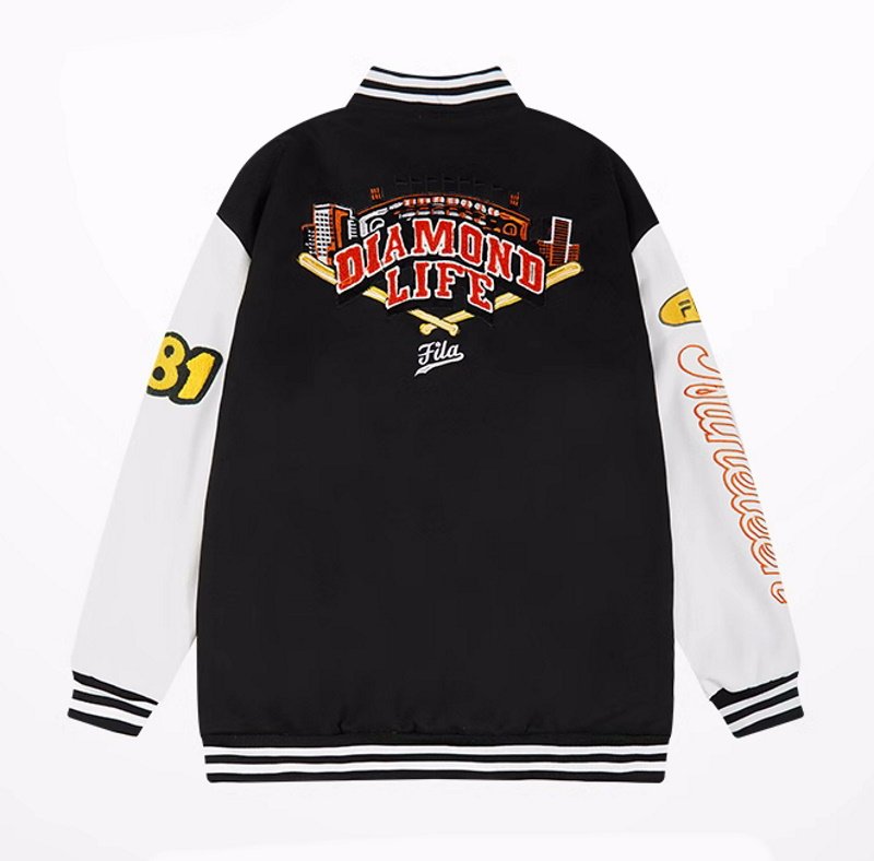 画像4: baseball embroidery stadium jacket baseball uniform jacket blouson  ユニセックス 男女兼用ベースボール刺繍スタジアムジャンパー スタジャン MA-1 ボンバー ジャケット ブルゾン (4)