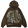 画像1: Y2K hip hop boy illustration print hoodie　ユニセックス男女兼用ヒップホップボーイイラストプリント フーディパーカー  (1)