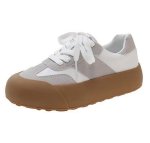 画像1: women's thick-soled forest lace-up SNEAKERS　厚底プラットフォームレースアップスニーカー (1)