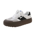 画像2: women's thick-soled forest lace-up SNEAKERS　厚底プラットフォームレースアップスニーカー (2)