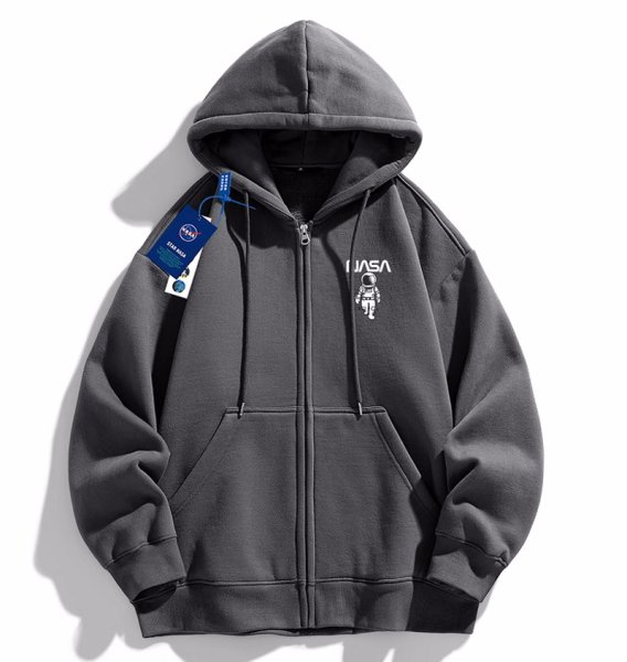 画像1: NASA x Walking Astronaut zip up hoodie　ユニセックス男女兼用NASAナサ×ウォーキング宇宙飛行士 ジップアップフーディプリント パーカー  (1)