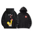 画像1: homer simpson x donuts hoodie　ユニセックス男女兼用ホーマーシンプソン×ドーナッツドーナツフーディプリント パーカー  (1)