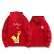 画像8: homer simpson x donuts hoodie　ユニセックス男女兼用ホーマーシンプソン×ドーナッツドーナツフーディプリント パーカー  (8)