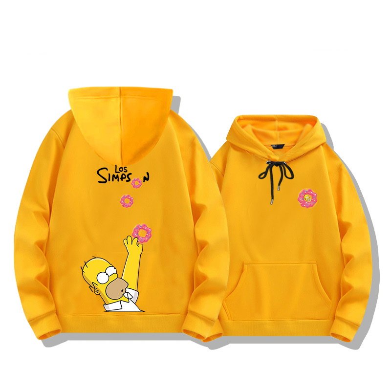 画像10: homer simpson x donuts hoodie　ユニセックス男女兼用ホーマーシンプソン×ドーナッツドーナツフーディプリント パーカー  (10)