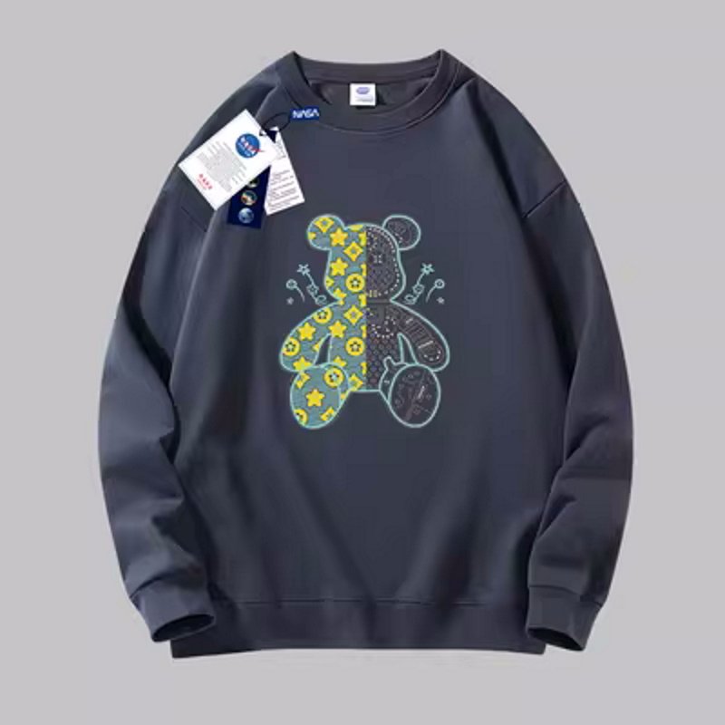 画像12: Half Monogram & Terminator Bear sweatshirt　ユニセックス男女兼用 ハーフモノグラム＆ターミネーターベア熊スエットトレーナー  (12)