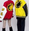 画像10: Earth on fire embroidered  stadium jacket baseball uniform jacket blouson  ユニセックス 男女兼用アース炎上ファイアー刺繍スタジアムジャンパー スタジャン MA-1 ボンバー ジャケット ブルゾン (10)