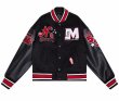 画像2: basketball embroidery Flocking Embroidery Stitching stadium jacket baseball uniform jacket blouson  ユニセックス 男女兼用バスケットボール刺繍スタジアムジャンパー スタジャン MA-1 ボンバー ジャケット ブルゾン (2)