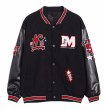 画像11: basketball embroidery Flocking Embroidery Stitching stadium jacket baseball uniform jacket blouson  ユニセックス 男女兼用バスケットボール刺繍スタジアムジャンパー スタジャン MA-1 ボンバー ジャケット ブルゾン (11)