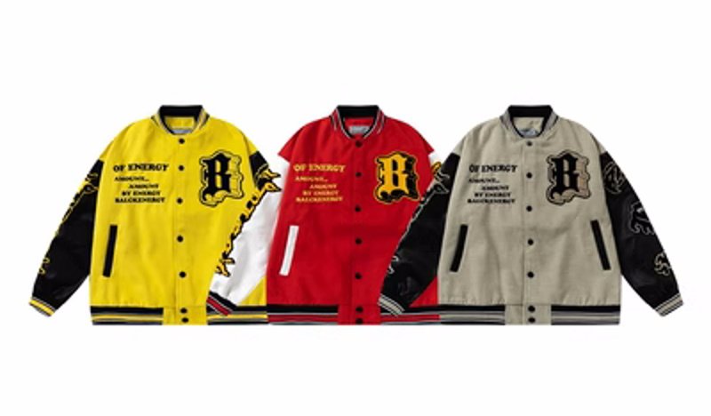 画像6: Earth on fire embroidered  stadium jacket baseball uniform jacket blouson  ユニセックス 男女兼用アース炎上ファイアー刺繍スタジアムジャンパー スタジャン MA-1 ボンバー ジャケット ブルゾン (6)