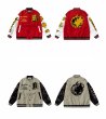 画像5: Earth on fire embroidered  stadium jacket baseball uniform jacket blouson  ユニセックス 男女兼用アース炎上ファイアー刺繍スタジアムジャンパー スタジャン MA-1 ボンバー ジャケット ブルゾン (5)