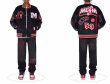 画像3: basketball embroidery Flocking Embroidery Stitching stadium jacket baseball uniform jacket blouson  ユニセックス 男女兼用バスケットボール刺繍スタジアムジャンパー スタジャン MA-1 ボンバー ジャケット ブルゾン (3)