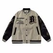 画像8: Earth on fire embroidered  stadium jacket baseball uniform jacket blouson  ユニセックス 男女兼用アース炎上ファイアー刺繍スタジアムジャンパー スタジャン MA-1 ボンバー ジャケット ブルゾン (8)