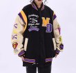 画像8: MDAN Heavy Industry Flocking Embroidery Stitching stadium jacket baseball uniform jacket blouson  ユニセックス 男女兼用MDAN刺繍スタジアムジャンパー スタジャン MA-1 ボンバー ジャケット ブルゾン (8)