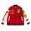 画像9: Earth on fire embroidered  stadium jacket baseball uniform jacket blouson  ユニセックス 男女兼用アース炎上ファイアー刺繍スタジアムジャンパー スタジャン MA-1 ボンバー ジャケット ブルゾン (9)