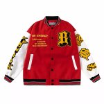 画像9: Earth on fire embroidered  stadium jacket baseball uniform jacket blouson  ユニセックス 男女兼用アース炎上ファイアー刺繍スタジアムジャンパー スタジャン MA-1 ボンバー ジャケット ブルゾン (9)