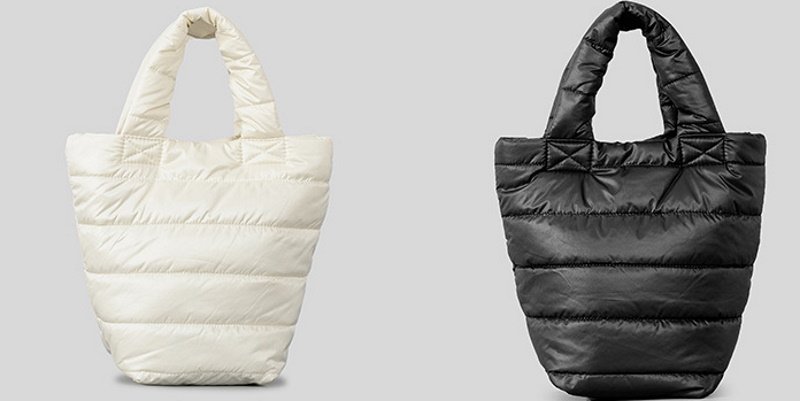 画像7: Down quilted lightweight tote shoulder eco bag Handbag 　ダウンキルティング軽量トートショルダーバッグ (7)