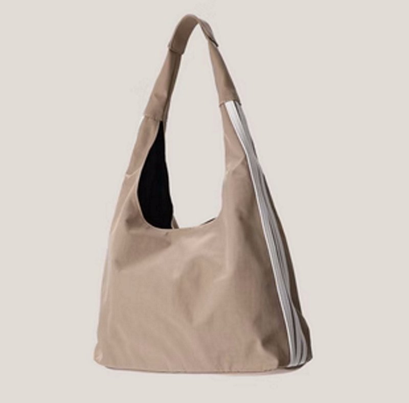 画像4: 3 line Nilong cloth shoulder tote shoulder eco bag Handbag  3本ラインナイロンクロストートショルダーエコバッグ (4)