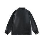 画像2: PEACEMARKET creative letter PU leather baseball jacket stadium jacket baseball uniform jacket blouson  ユニセックス 男女兼用PEACEMARKETレザージャケットスタジアムジャンパー スタジャン MA-1 ボンバー ジャケット ブルゾン (2)