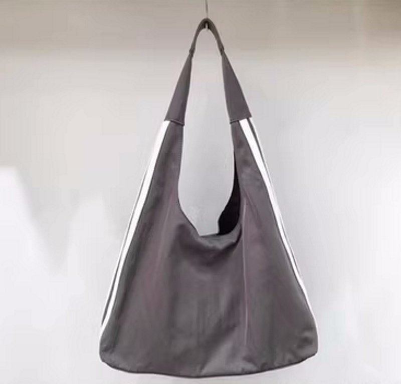 画像6: 3 line Nilong cloth shoulder tote shoulder eco bag Handbag  3本ラインナイロンクロストートショルダーエコバッグ (6)