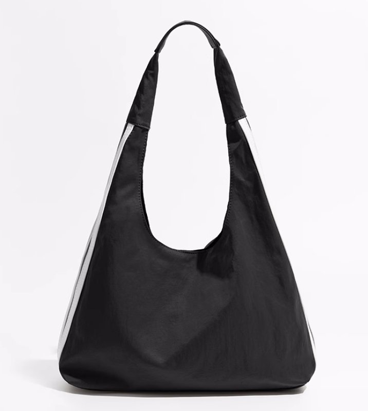 画像15: 3 line Nilong cloth shoulder tote shoulder eco bag Handbag  3本ラインナイロンクロストートショルダーエコバッグ (15)