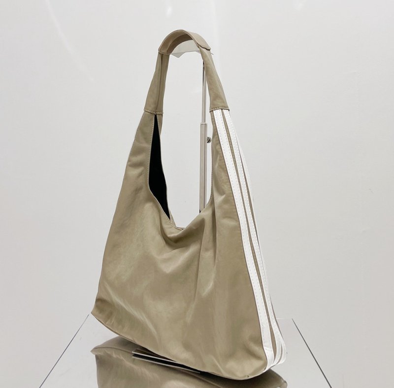 画像9: 3 line Nilong cloth shoulder tote shoulder eco bag Handbag  3本ラインナイロンクロストートショルダーエコバッグ (9)