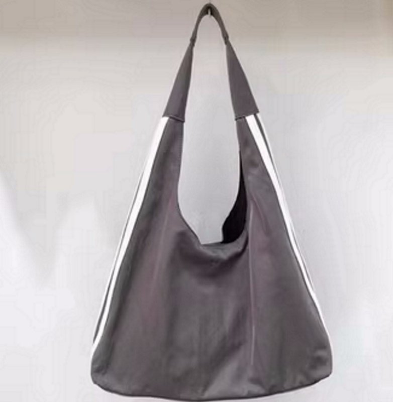 画像3: 3 line Nilong cloth shoulder tote shoulder eco bag Handbag  3本ラインナイロンクロストートショルダーエコバッグ (3)