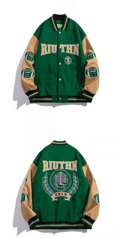 画像7: etter embroidery baseball jacket stadium jacket baseball uniform jacket blouson  ユニセックス 男女兼用レター刺繍スタジアムジャンパー スタジャン MA-1 ボンバー ジャケット ブルゾン (7)