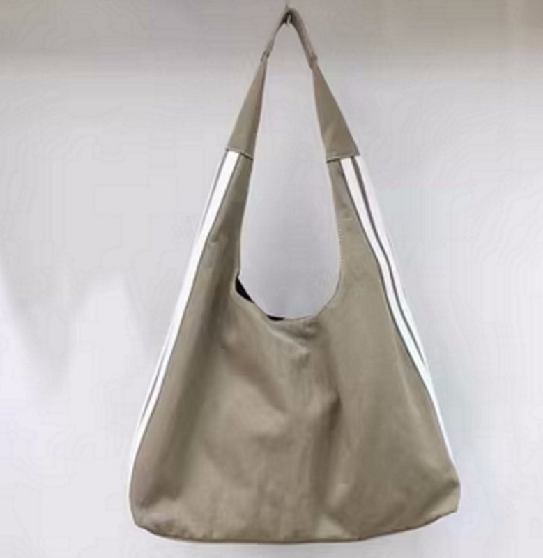 画像5: 3 line Nilong cloth shoulder tote shoulder eco bag Handbag  3本ラインナイロンクロストートショルダーエコバッグ (5)