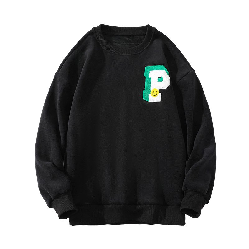 画像1: P logo & smile one point sweatshirt　ユニセックス男女兼用Pロゴ&スマイルワンポイントスエットトレーナー  (1)