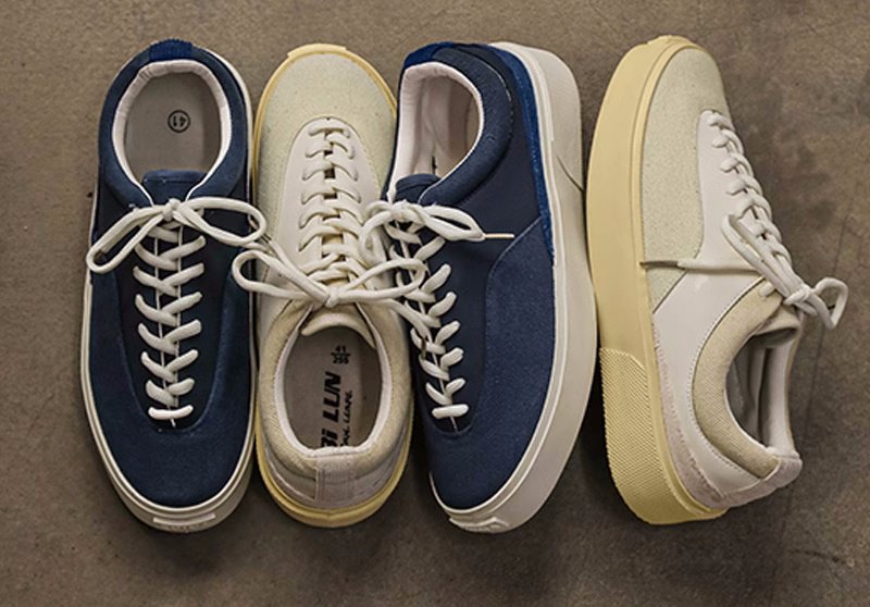 画像9:  color-blocking lace-up sneakers shoes  男女兼用 ユニセックスカラーブロッキングローカットレースアップスニーカー (9)