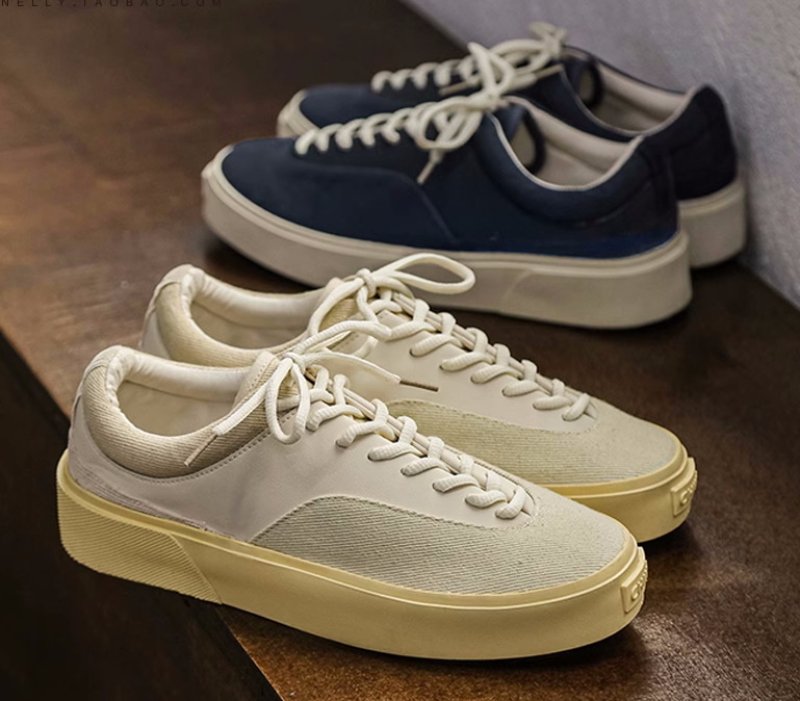 画像11:  color-blocking lace-up sneakers shoes  男女兼用 ユニセックスカラーブロッキングローカットレースアップスニーカー (11)