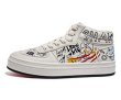 画像2: women's Graffiti high-cut leather lace-up sneakers　グラフィックペイント厚底プラットフォームレザーレースアップスニーカー (2)