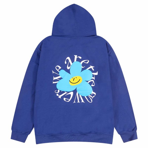 画像1: Circle letter & smile flower hoodie　ユニセックス男女兼用サークルレター＆スマイルフラワーフーディプリント パーカー  (1)