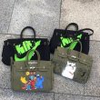 画像6: NK Neon Logo Birkin style tote bag Messenger bag ユニセックス ネオン 蛍光 ペイント キャンバストートバック (6)