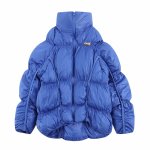 画像2: Irregular split pleated stand-up collar down jacket coat　男女兼用ユニセックスイレギュラースプリットプリーツスタンドカラーダウンジャケット コート (2)